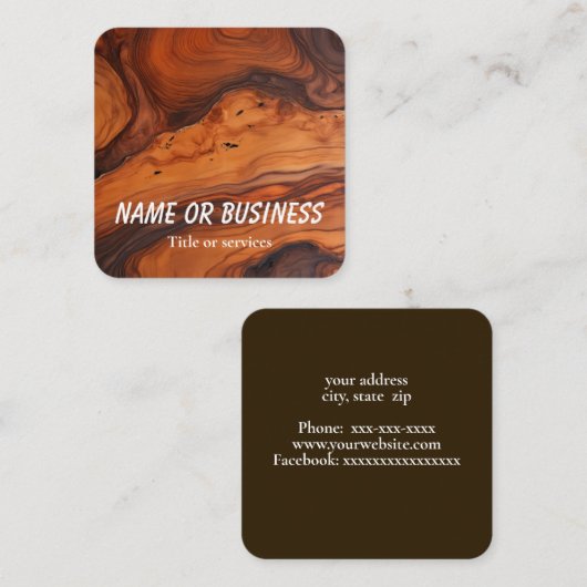 ウッド詳細 スクエア名刺 (正面/裏面)