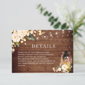 ウッド赤面バラフローラランタン結婚ズ詳細 エンクロージャーカード (スタンド正面)