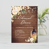 ウッド赤面バラ&ランタンリハーサルディナー 招待状 (スタンド正面)