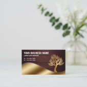 ウッド金ゴールドツリーガーデニング造園芝生気に 名刺 (スタンド正面)