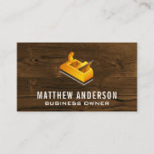 ウッド飛行機 | 大工 | 木目 名刺 (正面)