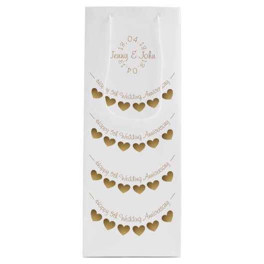 ウッド5周年結婚抱き枕 ワインギフトバッグ (正面)