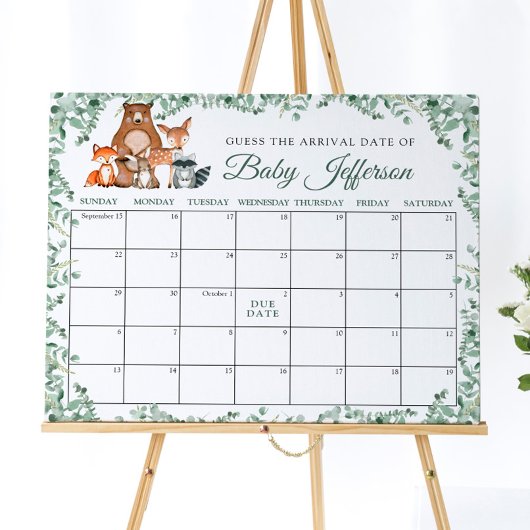 ウッド アニマル グリーン 予想 出産予定日 カレンダー ポスト ポスター