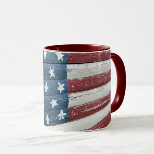 ウッド アメリカ国旗 マグカップ (正面右)