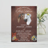 ウッド ウエスタン ホース ブーツ ヒマワリ 水彩画 招待状 (スタンド正面)