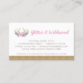 ウッド&ウォー素朴トカラーフローラ〔雄ジカの〕枝角ブティック 名刺 (裏面)