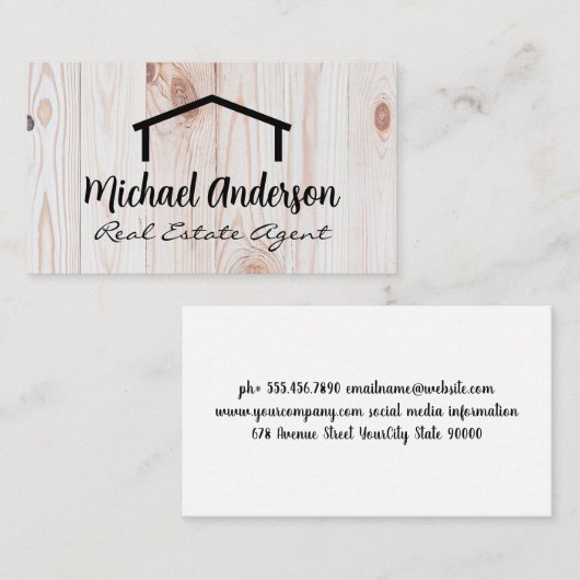 ウッド |エステート実在ホームロゴ 名刺 (正面/裏面)