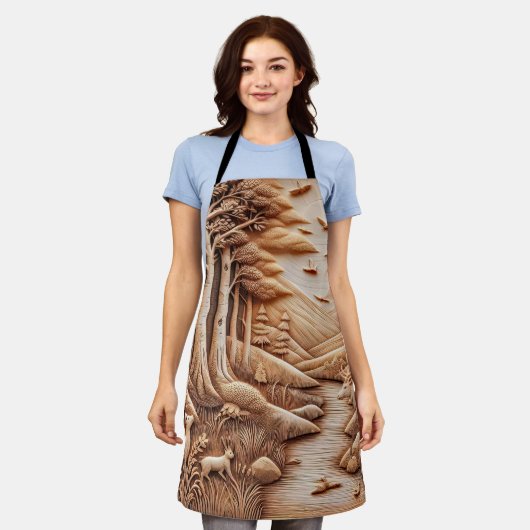 ウッド エプロン (着用した状態)