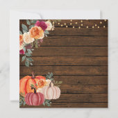 ウッド オレンジ かぼちゃ 秋の恋に落ちる ベビーシャワー 招待状 (裏面)