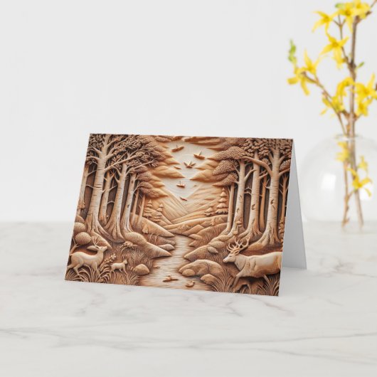 ウッド カード (黄色い花)