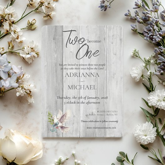 ウッド クリスチャン ダブ ツー ビカム ワン 招待状