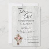 ウッド クリスチャン 結婚式 ウェディング 招待状 (正面)