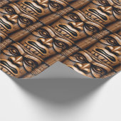 ウッド・グレイン・ニュージーランド・ティキ ラッピングペーパー (角)