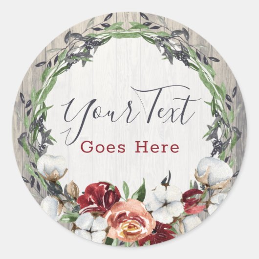 ウッド&サザンカントリー素朴コットンブティック ラウンドシール (正面)