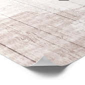 ウッド&シャビー素朴シックバラフローラ誕生日 ポスター (角)