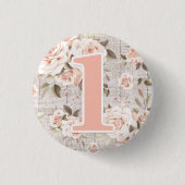 ウッド&シャビー素朴シックバラ1st誕生日パーティー 缶バッジ (正面)