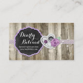 ウッド&シャビー素朴シャルボードロマンチックなハート 名刺 (裏面)