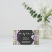 ウッド&シャビー素朴シャルボードロマンチックなハート 名刺 (スタンド正面)