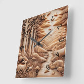 ウッド スクエア壁時計 (傾斜)