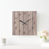 ウッド スクエア壁時計 (ホーム)