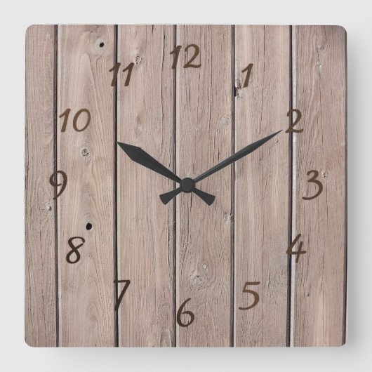 ウッド スクエア壁時計 (正面)