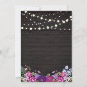 ウッド&ストリングライト金ゴールドサプライズ誕生日パーティー 招待状 (裏面)