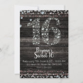 ウッド ダイヤモンド ブリング 16 シックスティーン 誕生日パーティー 写真 招待状 (正面)