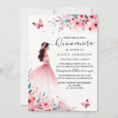 ウッド ツリー ピンク ガーリー さくら クイーンセニョーラ 招待状 (正面)