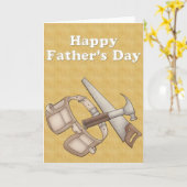 ウッド&ツールベルト – Happy Father's Day Card カード (黄色い花)