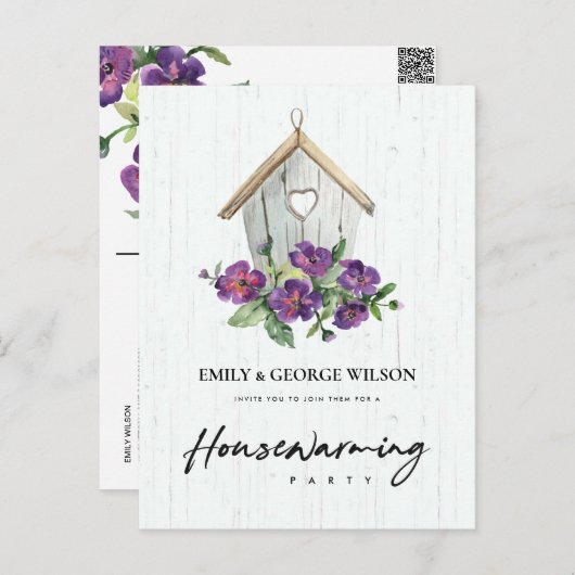 ウッド ティンバー フラワーバードハウス お披露目パーティー ポストカード (正面/裏面)