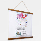 ウッド・トッピング・ウォール・タペストリーお母さんは? 吊り下げ型タペストリー (傾斜あり)