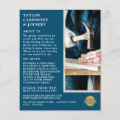 ウッド&ハンマー、大工、大工広告の チラシ (正面)