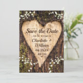 ウッド バーク ハート ベイビー ブレス ウェディング セーブ ザ デート セーブザデート (スタンド正面)