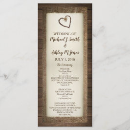 ウッド、バーラップ&トウェインハート結婚式 プログラム