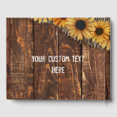 ウッド&バ素朴ラップひまわり結婚のモノグラム ゲストブック (裏面)