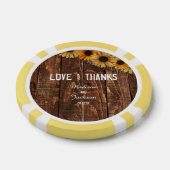 ウッド&バ素朴ーラップひまわり結婚の花 ポーカーチップ (シングル)