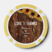ウッド&バ素朴ーラップひまわり結婚の花 ポーカーチップ (裏面)