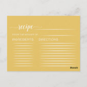 ウッド&バ素朴ーラップひまわり花嫁レシピカード ポストカード (裏面)