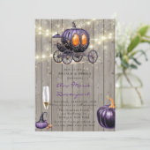 ウッド パープル パンプキン カート ブランシュ & バブルリー 招待状 (スタンド正面)
