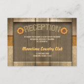 ウッド＆ヒマワリのウェディングレセプションデザイン エンクロージャーカード (正面)