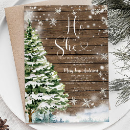 ウッド ヒー シー エバーグリーン ウィンター 性別発表 招待状