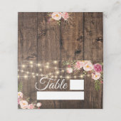 ウッド&ピンクローズストリングラ結婚イト プレイスカード (外部開封)