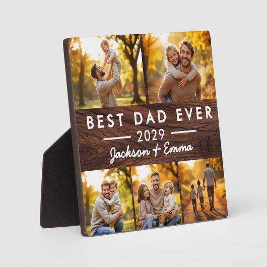 ウッド・ファーザー最高のズ・デイパパEver 5 Photo Collage フォトプラーク (正面)