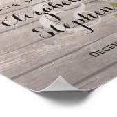 ウッド フローラル ストリング ライト ウェルカム ウェディング サイン (角)