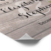 ウッド フローラル ストリング ライト ウェルカム ウェディング サイン (角)