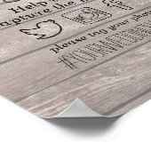 ウッド フローラル ストリング ライト オー スナップ ハッシュタグ ウェディング ポスター (角)