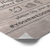 ウッド フローラル ストリング ライト スナップ ハッシュタグ ウェディング サイン (角)