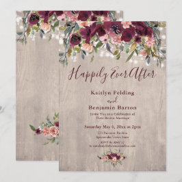 ウッド フローラル ライト ハッピーエバーアフター レセプション 招待状