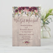 ウッド フローラル ライト 私たち結婚しました 披露宴のみ 招待状 (スタンド正面)