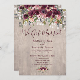 ウッド フローラル ライト 私たち結婚しました 披露宴のみ 招待状
